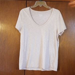 J Crew beige metallic tshirt